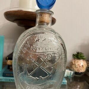 VINTAGE EZRA BROOKS WHISKEY BOTTLE-"OLD IRONSIDES/DON'T GIVE UP THE SHIP"-C.1970